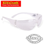 SAFETY EYEWEAR GLASSES CLEAR ERGONOMIC DESIGN IN POLY BAG - Power Tool Traders