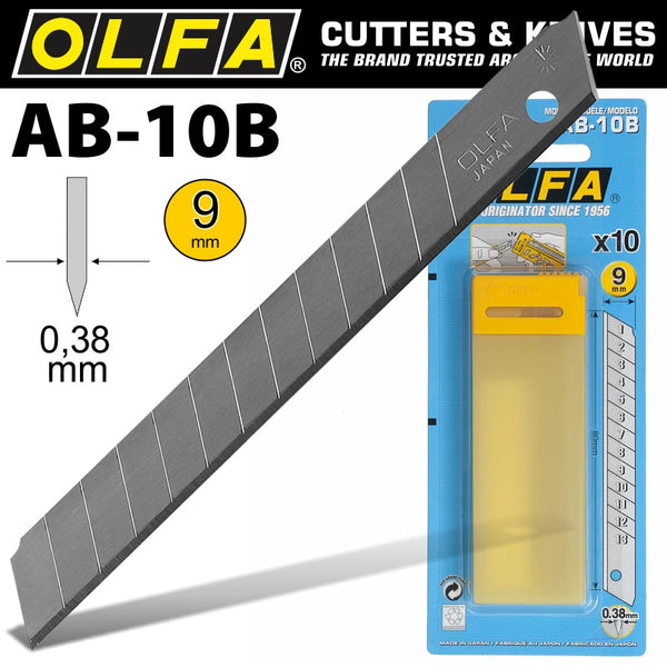 OLFA BLADES AB-10B 10/PACK 9MM - Power Tool Traders