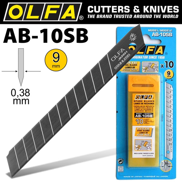 OLFA BLADES STAINLESS STEEL BULK 10/PACK 9MM - Power Tool Traders