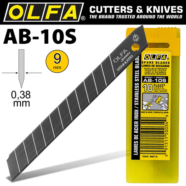 OLFA BLADES STAINLESS STEEL 10/PACK 9MM - Power Tool Traders
