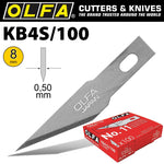 OLFA PRECISION ART BLADE 100 BLADES PER PACK 8MM - Power Tool Traders