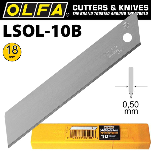 OLFA BLADES 18MM NON SEGMENTED 18MM - Power Tool Traders
