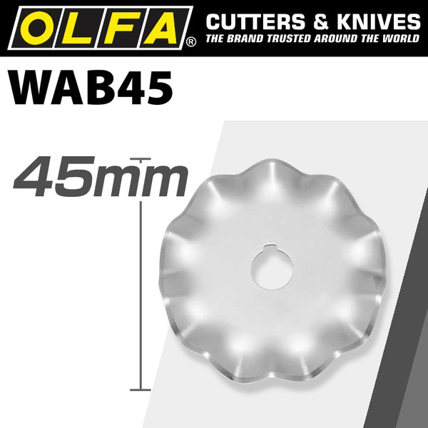 OLFA BLADES ROTARY WAVE CUTTER 45MM 1/PK - Power Tool Traders