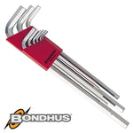 HEX END L-WRENCH 9PCE SET XL 1.5-10MM BRTGRD - Power Tool Traders