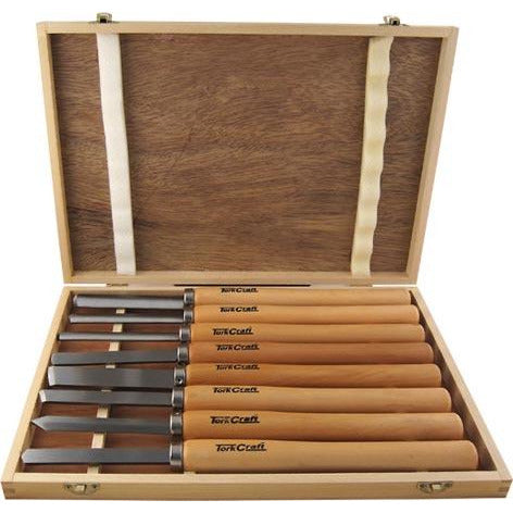 CHISEL SET WOOD TURNING 8 PIECE STD WOODEN CASE - Power Tool Traders