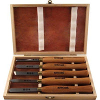 CHISEL SET WOOD TURNING 300MM HSS 5 PIECE WOOD CASE - Power Tool Traders