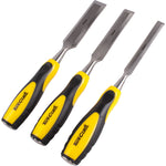 WOOD CHISEL 140MM BLADE 3PC 13/19/25 WITH PVC HANDLE - Power Tool Traders