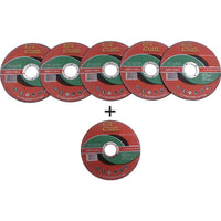 5 + 1 FREE CUTTING DISC FOR MASONRY 115 x 1.0 x 22.2MM - Power Tool Traders