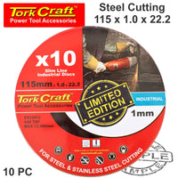 CUTTING DISC IND. METAL 115 x 1.0 x 22.2 MM 10PCE TIN CASE - Power Tool Traders