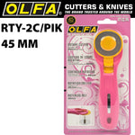 OLFA ROTARY SPLASH CUTTER 45MM BLADE R/L HANDED PINK - Power Tool Traders