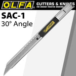 OLFA GRAPHIC ART KNIFE STAINLESS 30 degree angled blade SNAP OFF - Power Tool Traders