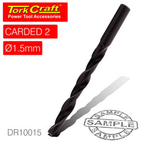 DRILL BIT HSS STANDARD 1.5MM 2/CARD - Power Tool Traders