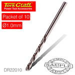 DRILL BIT HSS INDUSTRIAL 1.0MM 135DEG PACKET OF 10 - Power Tool Traders