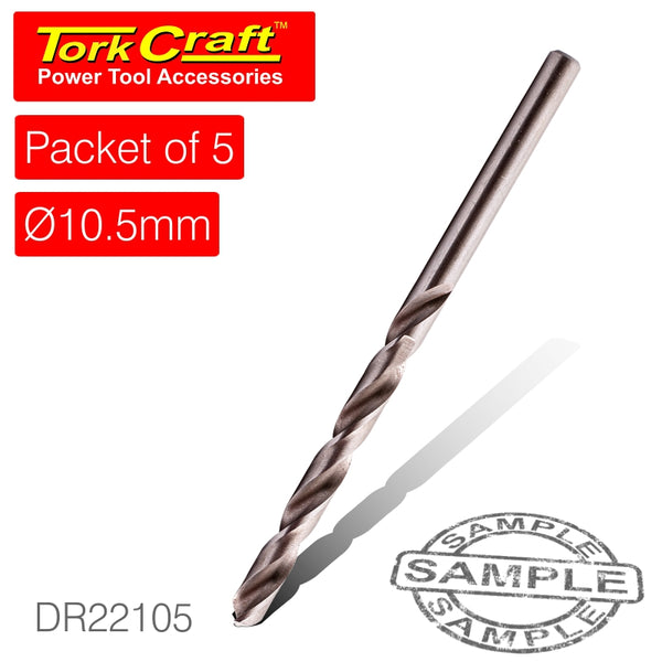 DRILL BIT HSS INDUSTRIAL 10.5MM 135DEG PACKET OF 5 - Power Tool Traders