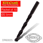 DRILL BIT HSS STANDARD 2.5MM PACKET OF 10 - Power Tool Traders