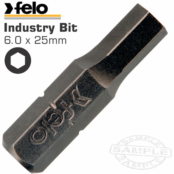 FELO ALLEN/HEX 6.0 X 25MM BULK INS.BIT - Power Tool Traders
