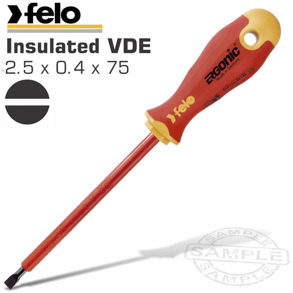 FELO 413 SL2.5X0.4X75 S/DRIVER ERGONIC INSULATED VDE - Power Tool Traders