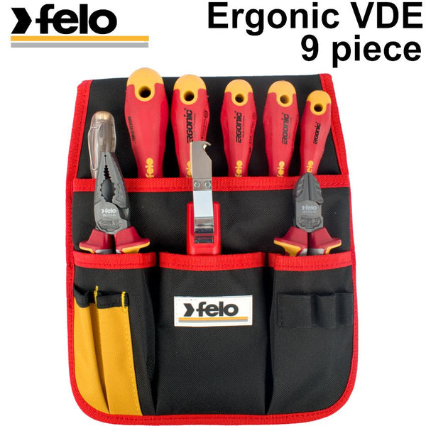 FELO 413 S/DRIVER SET 9PC ERGONIC INSULATED VDE SL/PH/MAIN/PLIERS/CUT - Power Tool Traders