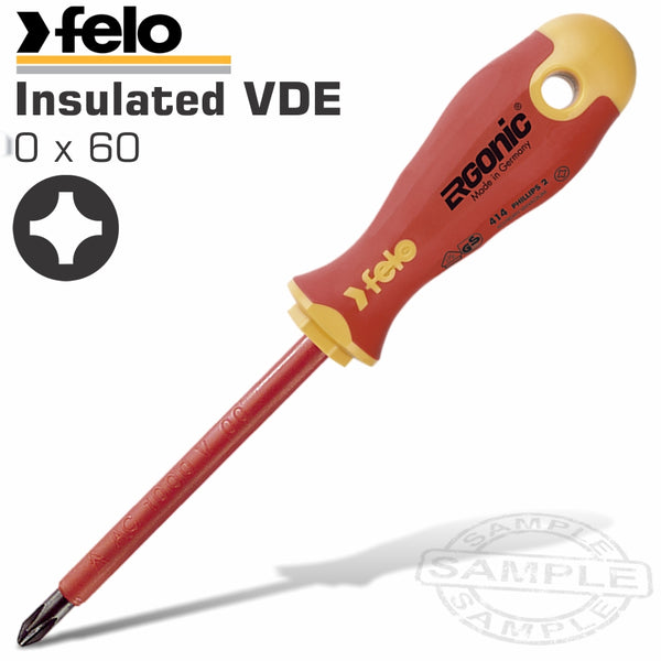 FELO 414 PH0X60 S/DRIVER ERGONIC INSULATED VDE - Power Tool Traders