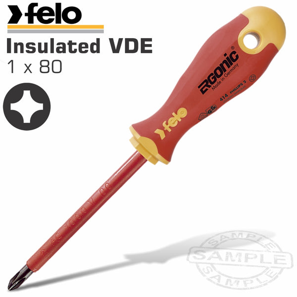 FELO 414 PH1X80 S/DRIVER ERGONIC INSULATED VDE - Power Tool Traders