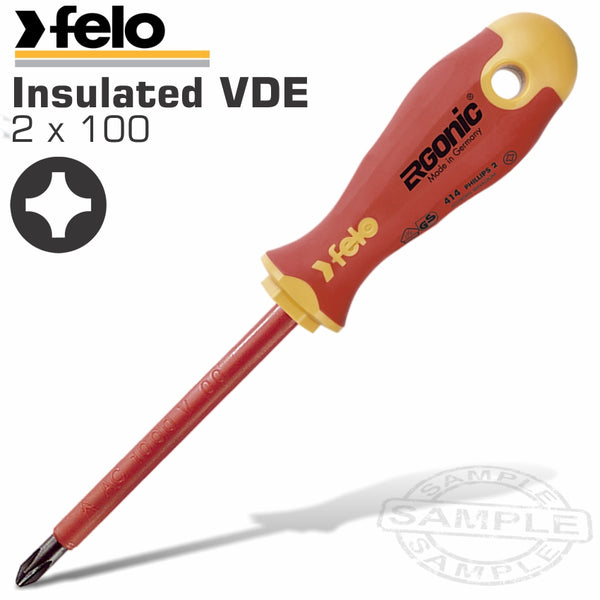 FELO 414 PH2X100 S/DRIVER ERGONIC INSULATED VDE - Power Tool Traders