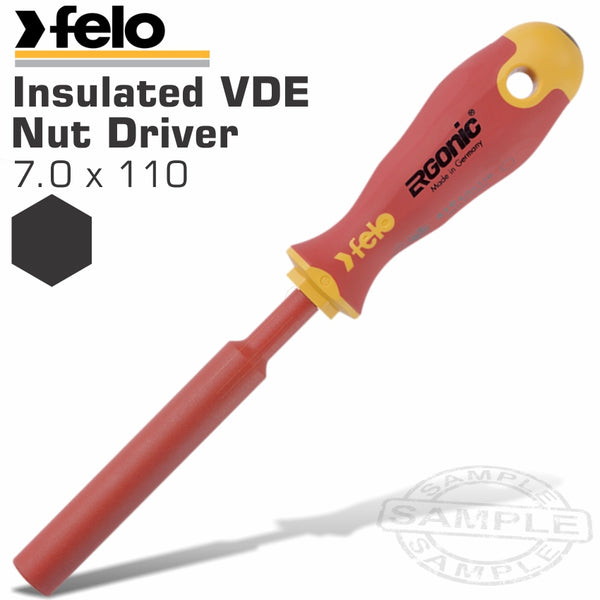 FELO 419 7.0X110 NUT DRIVER ERGONIC INSULATED VDE - Power Tool Traders