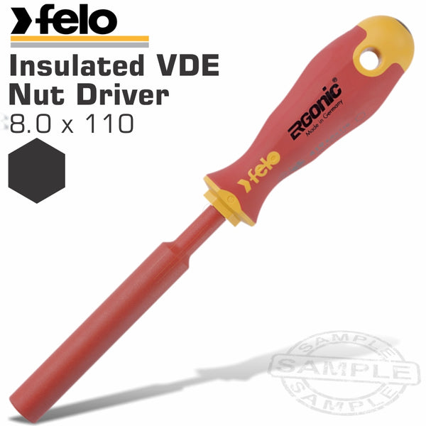 FELO 419 8.0X110 NUT DRIVER ERGONIC INSULATED VDE - Power Tool Traders