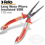 FELO PLIER LONG NOSE 170MM INSULATED VDE - Power Tool Traders