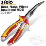 FELO PLIER LONG NOSE BENT 205MM INSULATED VDE - Power Tool Traders