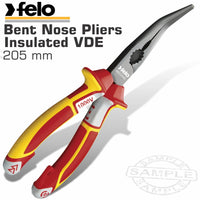 FELO PLIER LONG NOSE BENT 205MM INSULATED VDE - Power Tool Traders