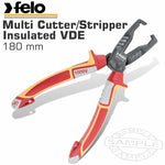 FELO MULTI CUTTER WIRE STRIPPER 180MM INSULATED VDE - Power Tool Traders