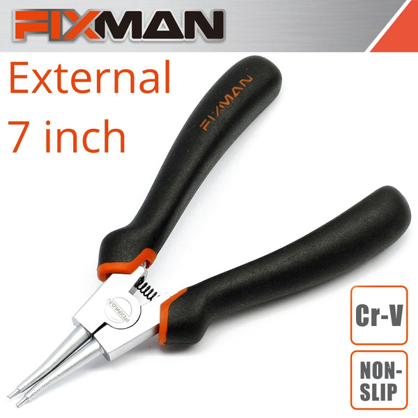 FIXMAN STRAIGHT EXTERNAL CIRCLIP PLIERS 7'/175MM - Power Tool Traders