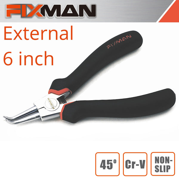 FIXMAN EXTERNAL CIRCLIP PLIERS 6'/145MM X 45 DEG - Power Tool Traders