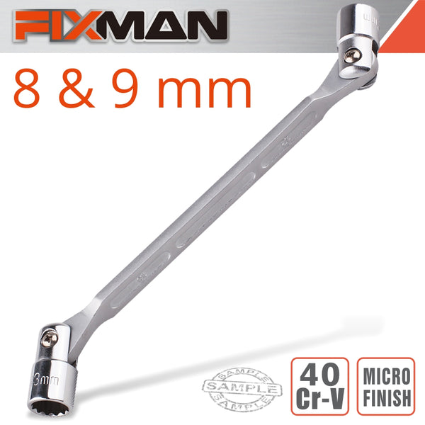 FIXMAN HINGED SOCKET WRENCH 8X9MM - Power Tool Traders