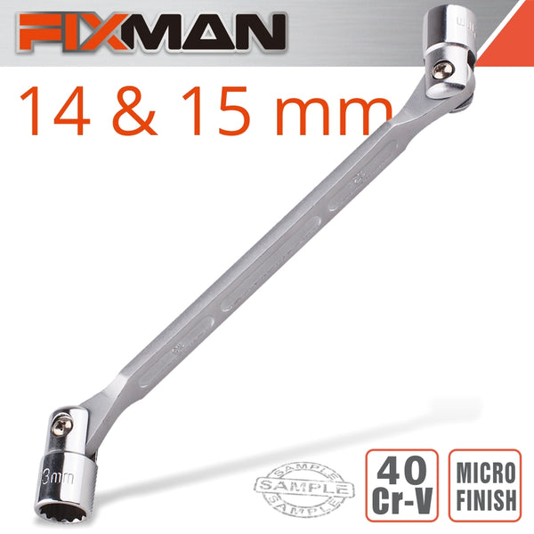 FIXMAN HINGED SOCKET WRENCH 14X15MM - Power Tool Traders