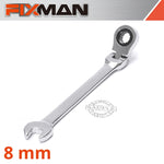 FIXMAN FLEXIBLE RATCHET COMBINATION WRENCH 8MM - Power Tool Traders