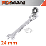 FIXMAN FLEXIBLE RATCHET COMBINATION WRENCH 24MM - Power Tool Traders