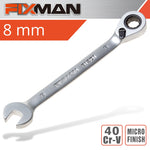 FIXMAN REVERSIBLE COMBINATION RATCHETING WRENCH 8MM - Power Tool Traders