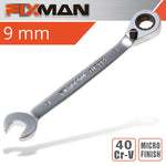 FIXMAN REVERSIBLE COMBINATION RATCHETING WRENCH 9MM - Power Tool Traders