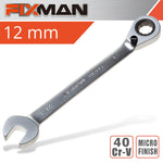 FIXMAN REVERSIBLE COMBINATION RATCHETING WRENCH 12MM - Power Tool Traders