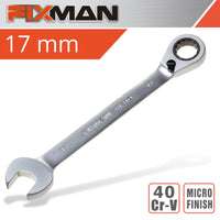 FIXMAN REVERSIBLE COMBINATION RATCHETING WRENCH 17MM - Power Tool Traders