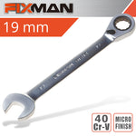 FIXMAN REVERSIBLE COMBINATION RATCHETING WRENCH 19MM - Power Tool Traders