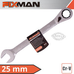 FIXMAN REVERSIBLE COMBINATION RATCHETING WRENCH 25MM - Power Tool Traders
