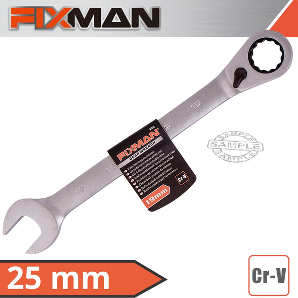 FIXMAN REVERSIBLE COMBINATION RATCHETING WRENCH 25MM - Power Tool Traders