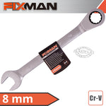 FIXMAN COMBINATION RATCHETING WRENCH 8MM - Power Tool Traders