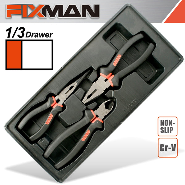 FIXMAN 3-PC PLIERS SET (COMBINATION 8'NCUTTING 7.5' LONG NOSE 8') - Power Tool Traders