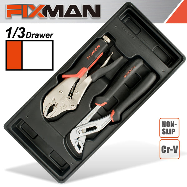 FIXMAN TRAY 2 PIECE PLIER SET GROOVE JOINT PLIERS 10' AND LOCK GRIP PL - Power Tool Traders
