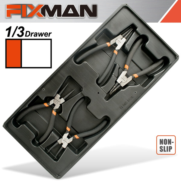 FIXMAN TRAY 4 PIECE 6' INTERNAL AND EXTERNAL CIRCLIP PLIERS - Power Tool Traders