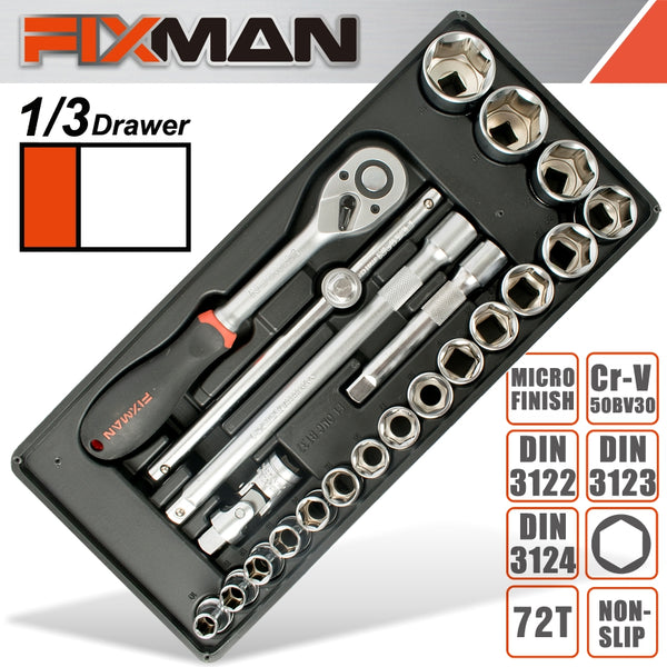 FIXMAN 22-PC 1/2' DR.SOCKETS & ACCESSORIES - Power Tool Traders