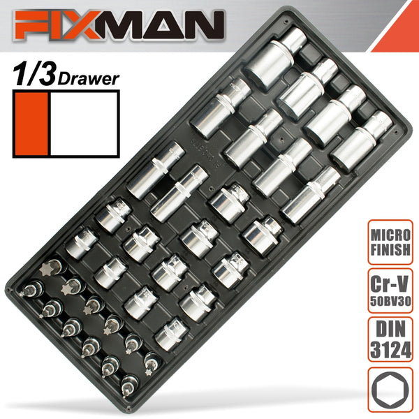 FIXMAN 34-PC 3/8' DR.SOCKETS - Power Tool Traders